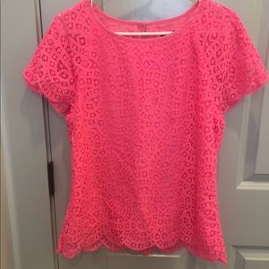JCrew Pink Lace Top Size 10